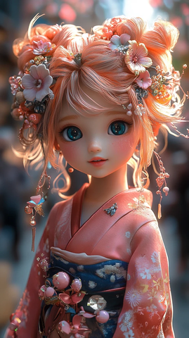 小女孩卡通风格