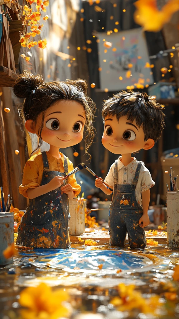 小画家绘制地球