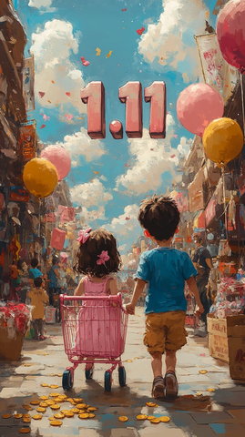 儿童购物节庆场景