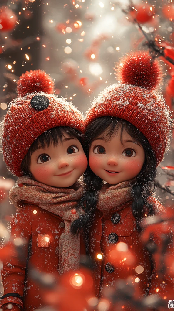 儿童放烟花迎新年