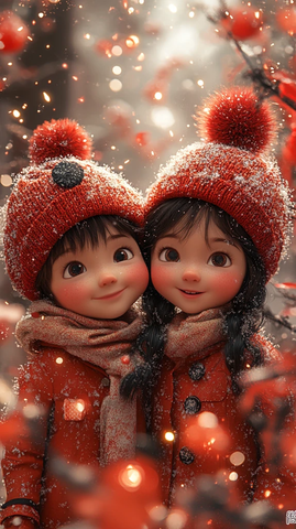 儿童放烟花迎新年