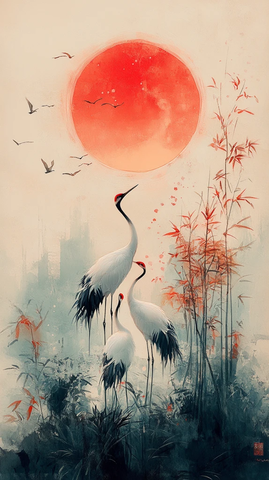 千年露水芒草鹤