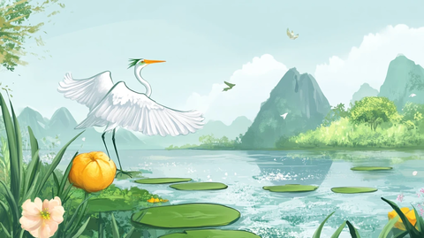 溪山前白鹭飞桃水鳜鱼肥