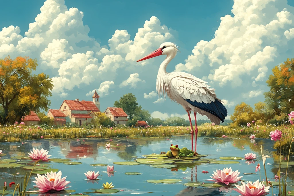 送子鸟含青蛙图