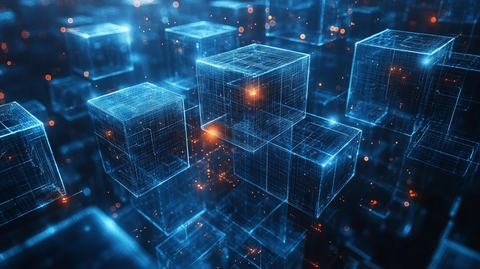 蓝色线框立体网格