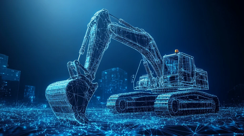 建筑机械蓝线轮廓