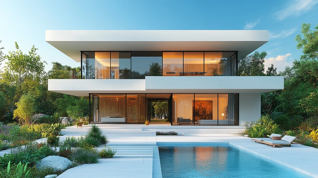 未来风格别墅线稿