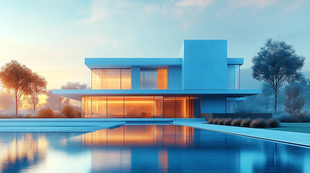 未来风格别墅线稿