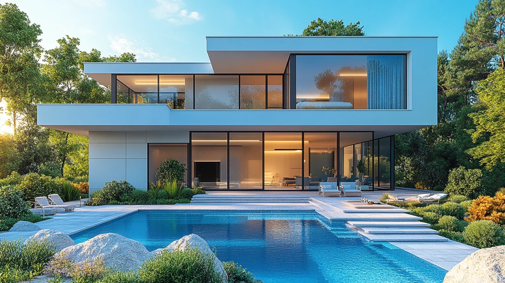 未来风格别墅线稿