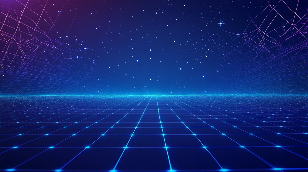 蓝色光影网格背景