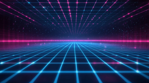 蓝色光影网格背景