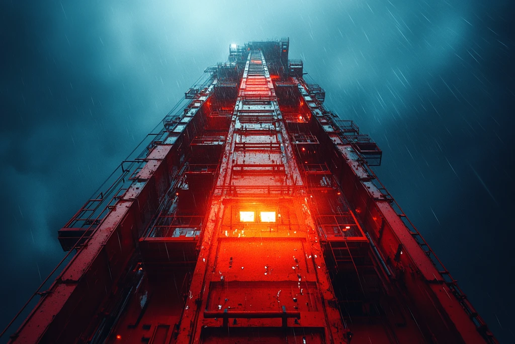 红色蓝色起重机