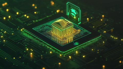 平板上的银行符号