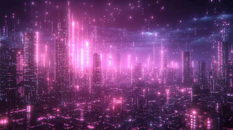 紫白光数字城景