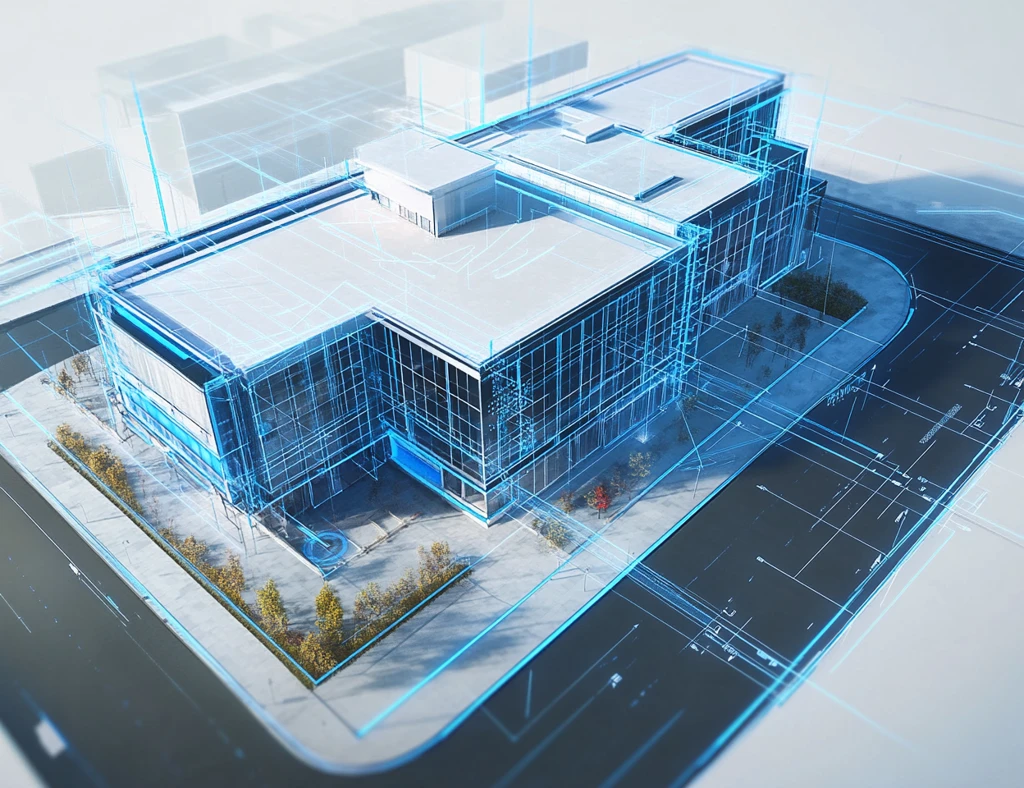 办公楼扫描网格图