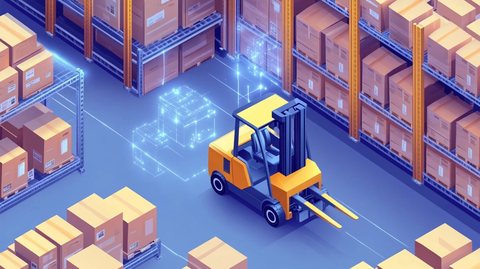 智能仓库机器人叉车扫描