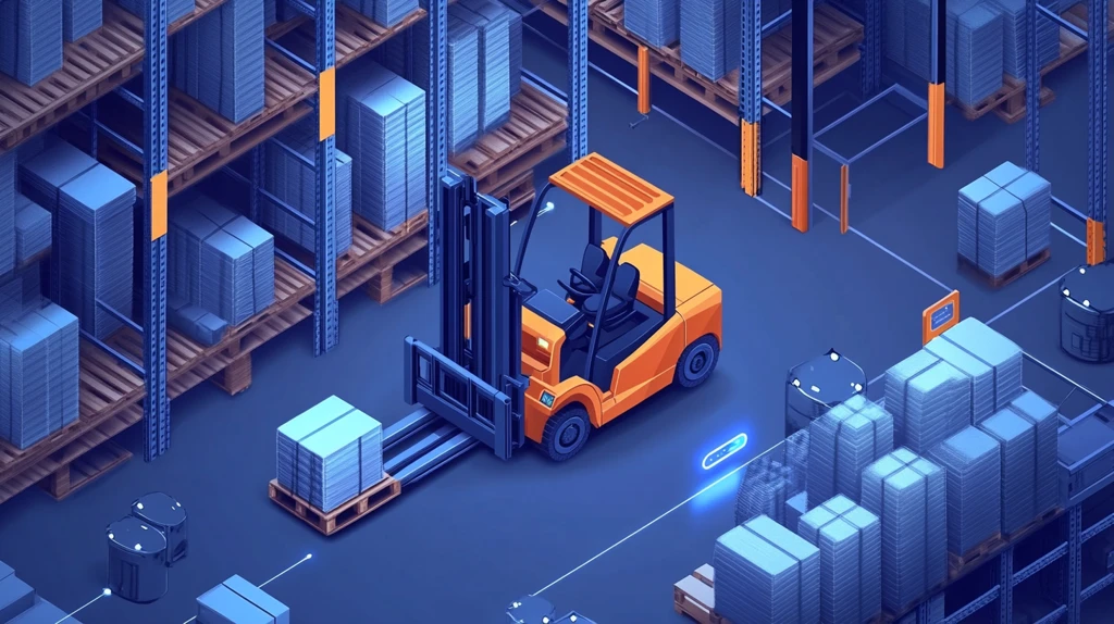 智能仓库机器人叉车扫描