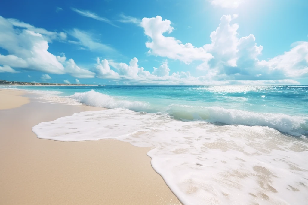 沙滩波浪海洋天空