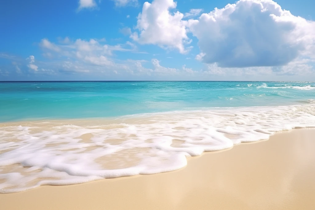 沙滩波浪海洋天空