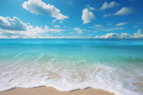 沙滩波浪海洋天空