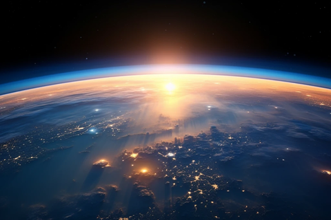 太空日出地球