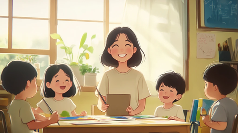 教师指导儿童绘画