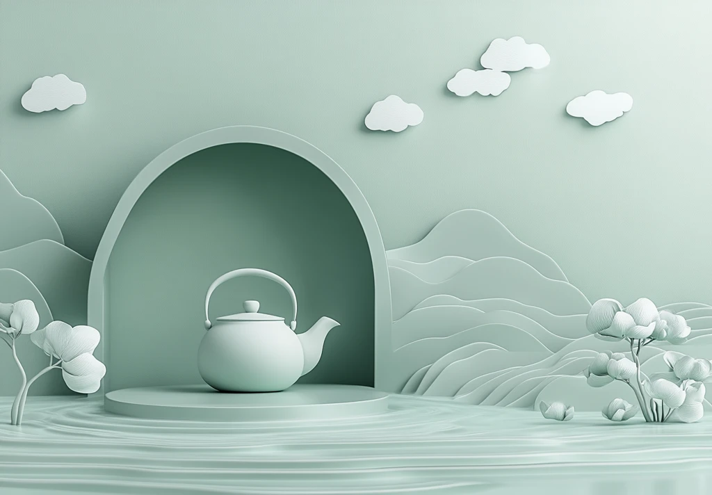 浮空茶壶山水图