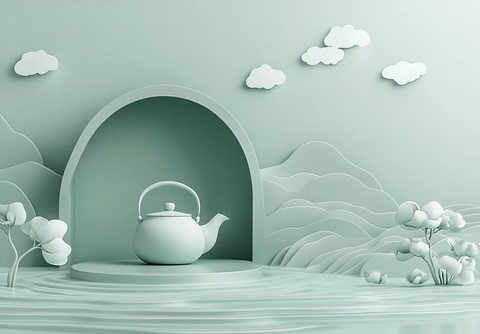 浮空茶壶山水图