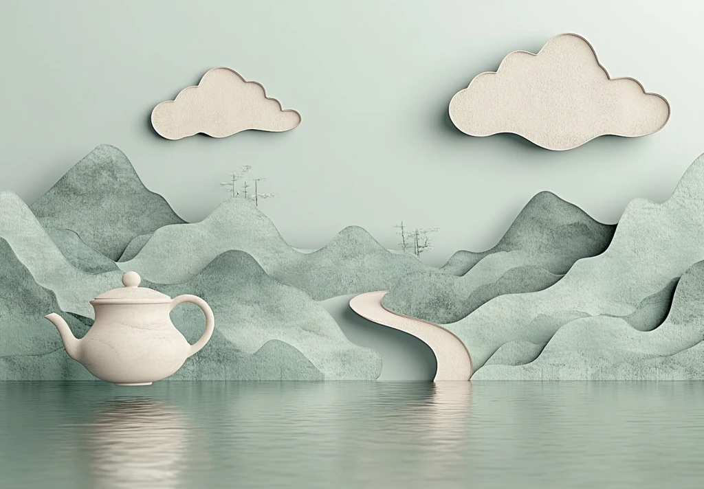 浮空茶壶山水图