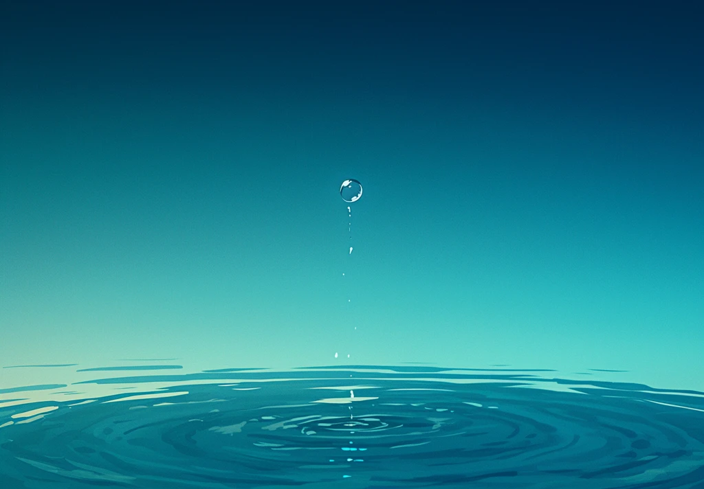 叶尖滴落的水珠