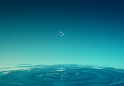 叶尖滴落的水珠