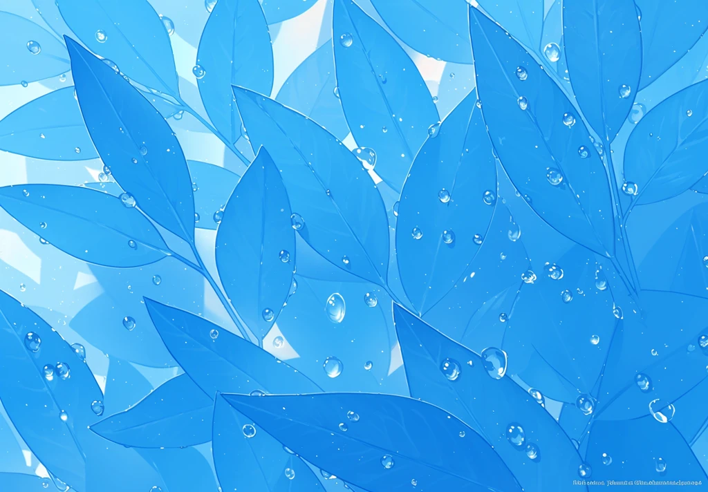 蓝色水滴叶脉图