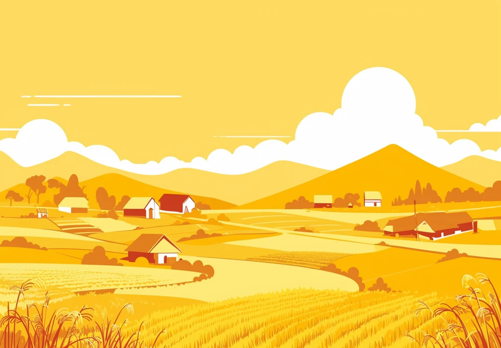 稻田小屋风景图