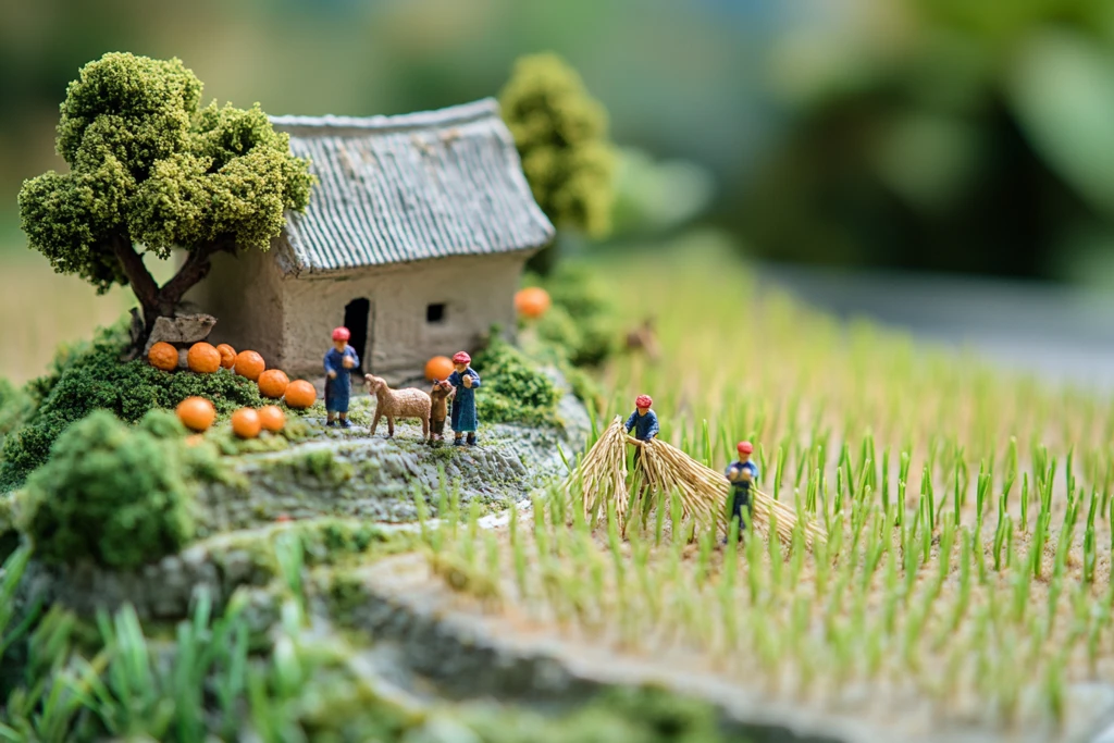 稻田缩微农作场景