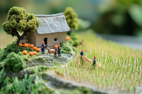 稻田缩微农作场景