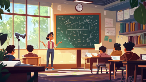 女老师教书场景