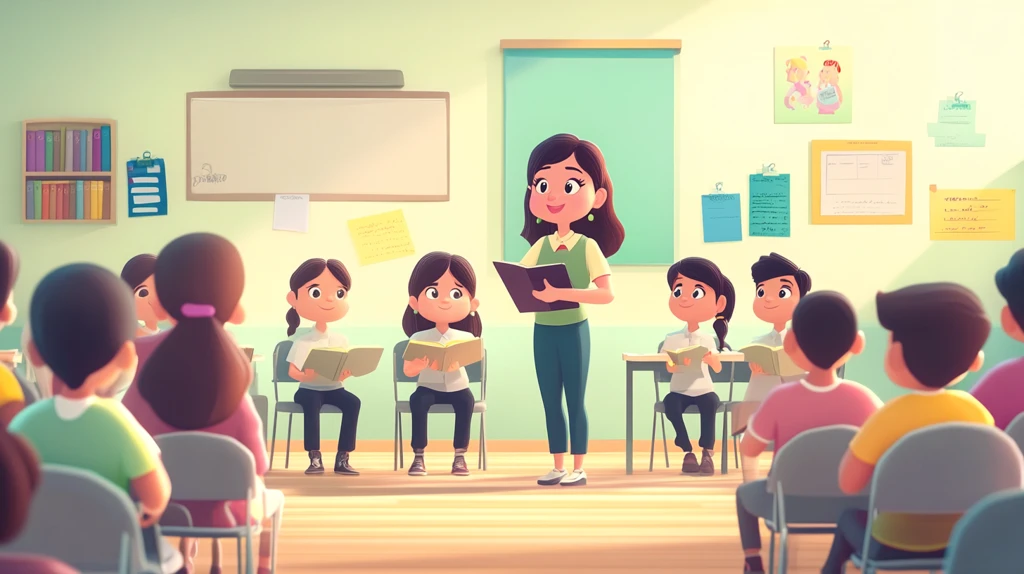 教师授课卡通设计