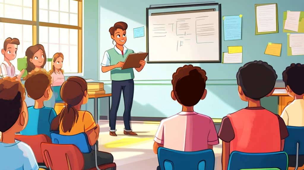 教师授课卡通设计