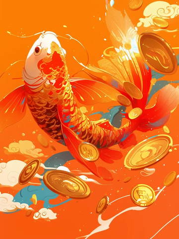 红鲤鱼飞舞金币