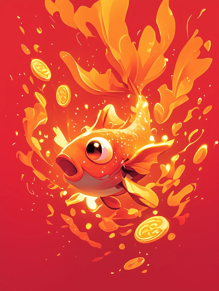 金鱼迎新金币图