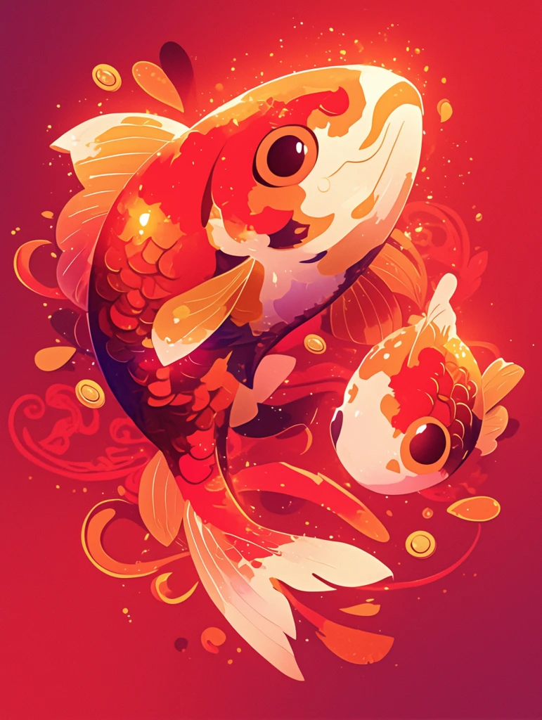 金鱼迎新金币图
