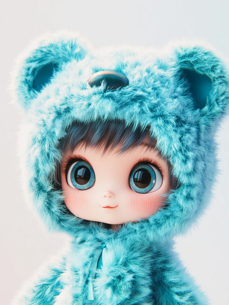 卡通熊耳帽子娃娃