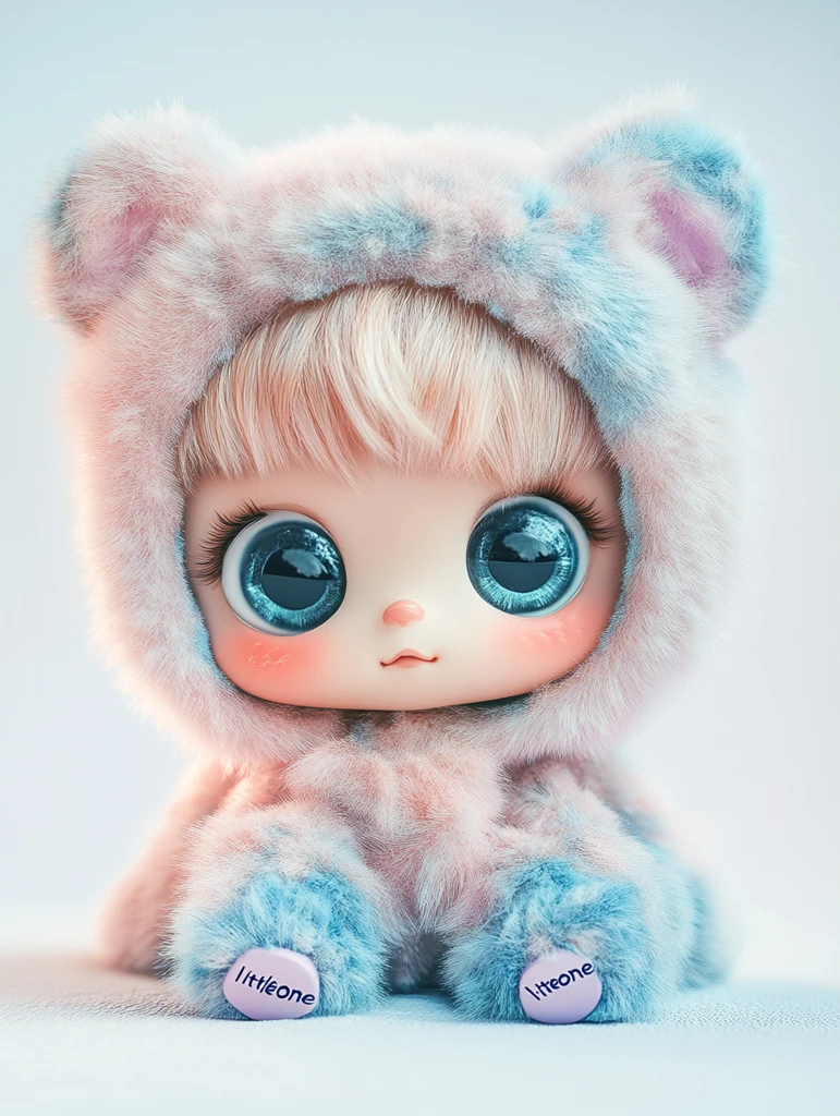 卡通熊耳帽子娃娃