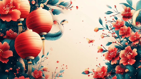 新年小蛇灯笼图