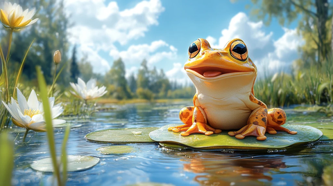 青蛙唱歌在莲叶