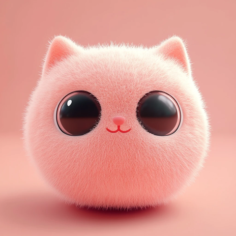 粉色猫咪球形脸