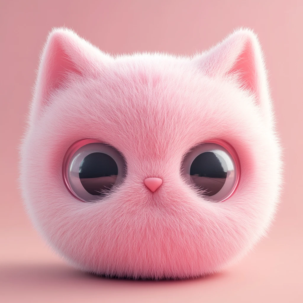 粉色猫咪球形脸