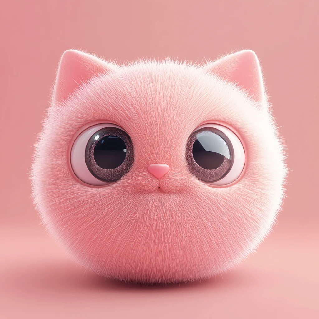 粉色猫咪球形脸