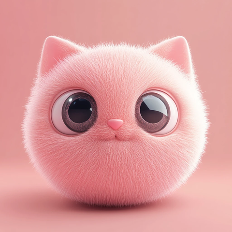 粉色猫咪球形脸