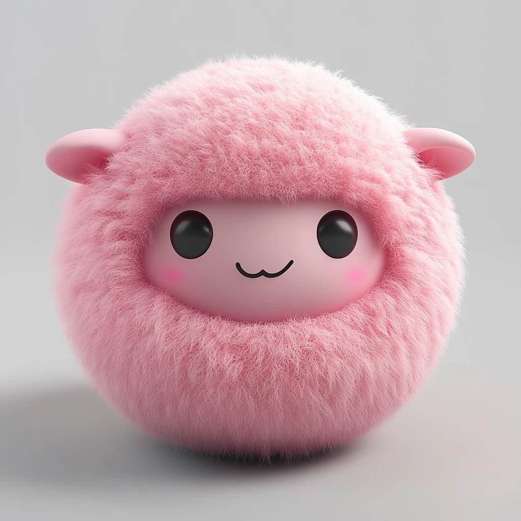 粉色羊脸球形